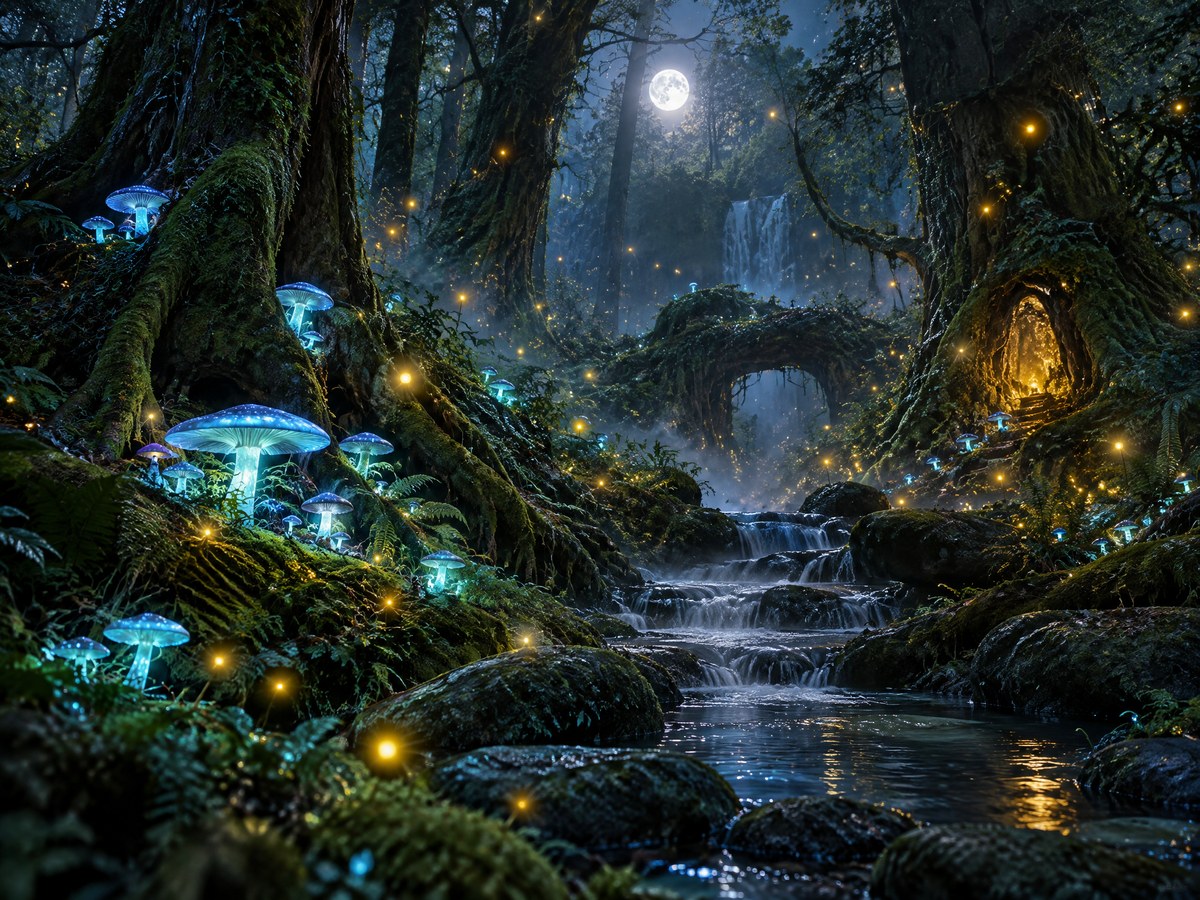 Floresta Bioluminescente — Fantasia